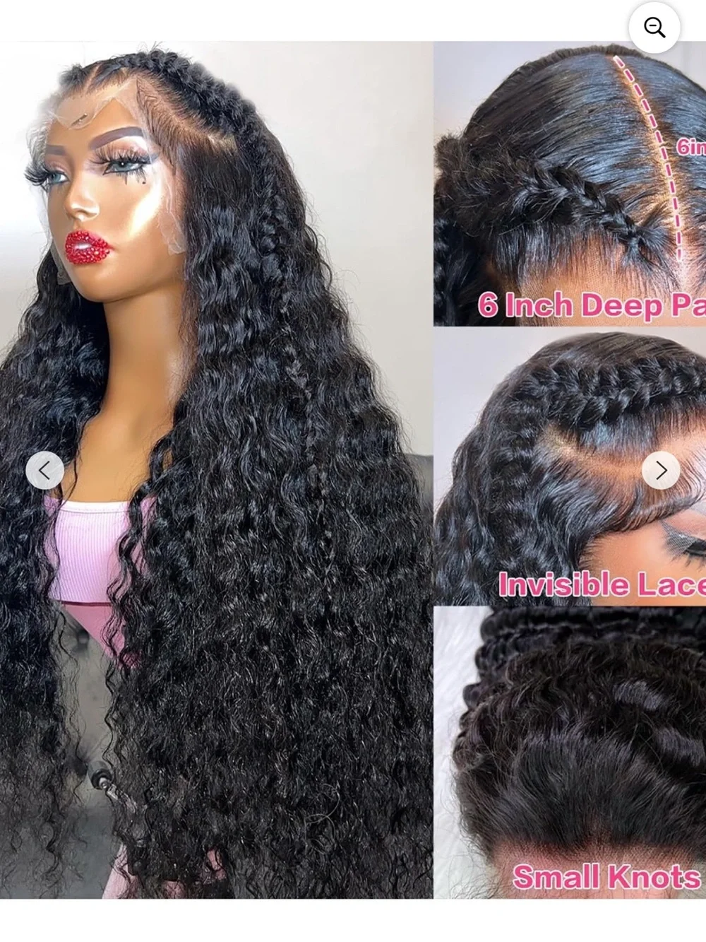 Premium Deep Wave Black Lace Front Wig with Pre-Plucked Hairline